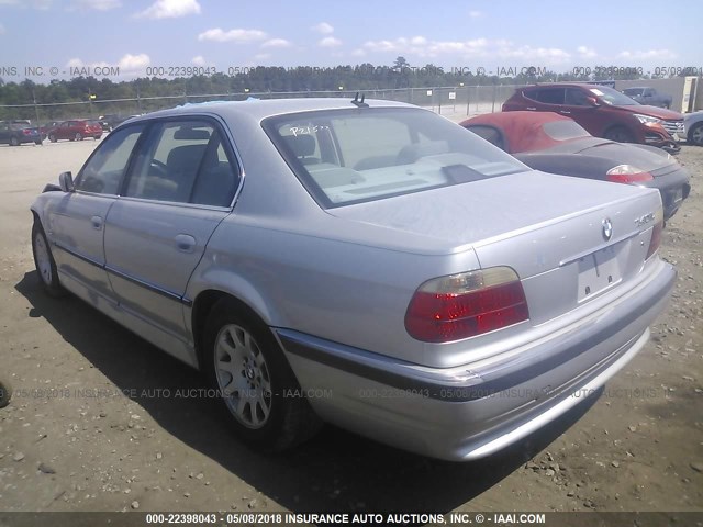 WBAGH83401DP21527 - 2001 BMW 740 IL SILVER photo 3