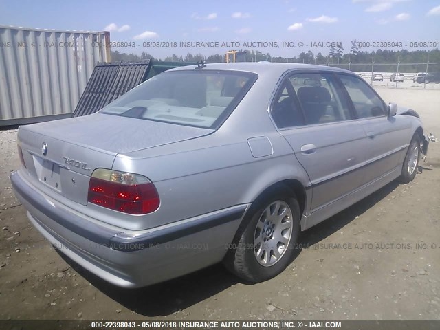 WBAGH83401DP21527 - 2001 BMW 740 IL SILVER photo 4