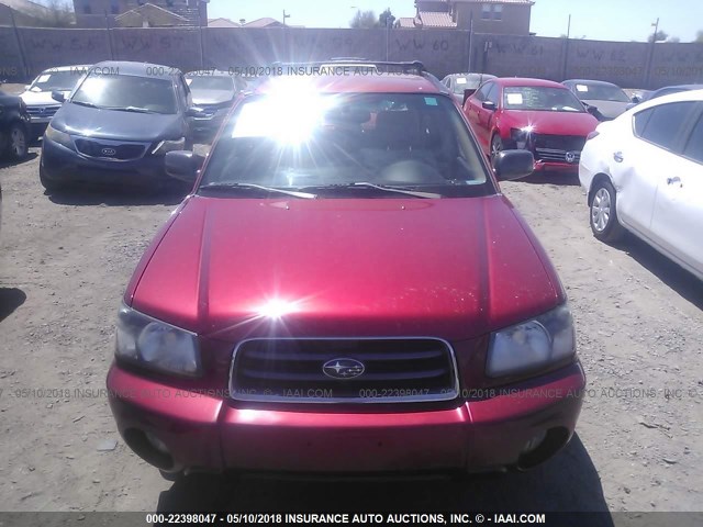 JF1SG65635H719455 - 2005 SUBARU FORESTER 2.5XS RED photo 6