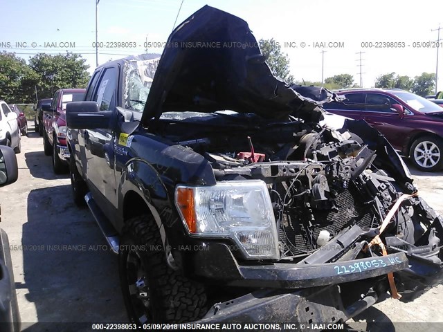 1FTEX1CM0CKD09904 - 2012 FORD F150 SUPER CAB BLACK photo 1