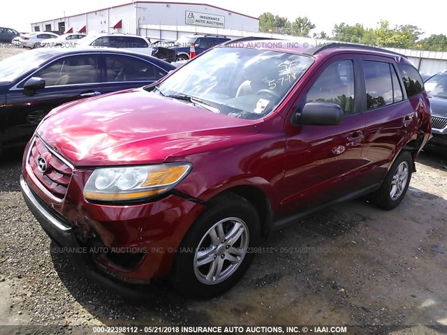 5NMSG3AB5AH404242 - 2010 HYUNDAI SANTA FE GLS RED photo 2