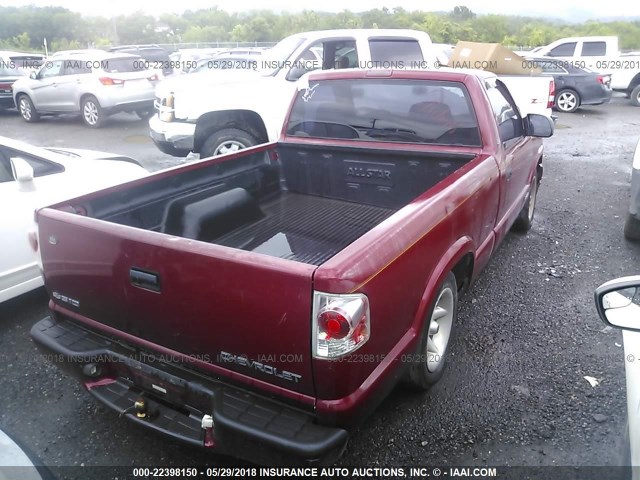 1GCCS1450Y8309564 - 2000 CHEVROLET S TRUCK S10 MAROON photo 4