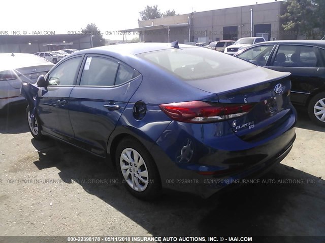 5NPD74LF8HH099766 - 2017 HYUNDAI ELANTRA SE BLUE photo 3