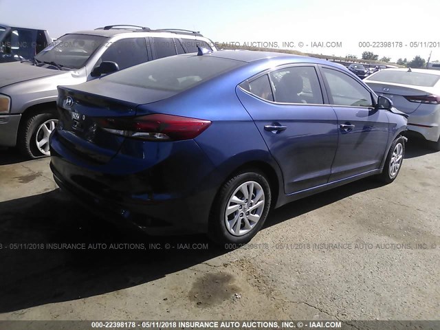 5NPD74LF8HH099766 - 2017 HYUNDAI ELANTRA SE BLUE photo 4