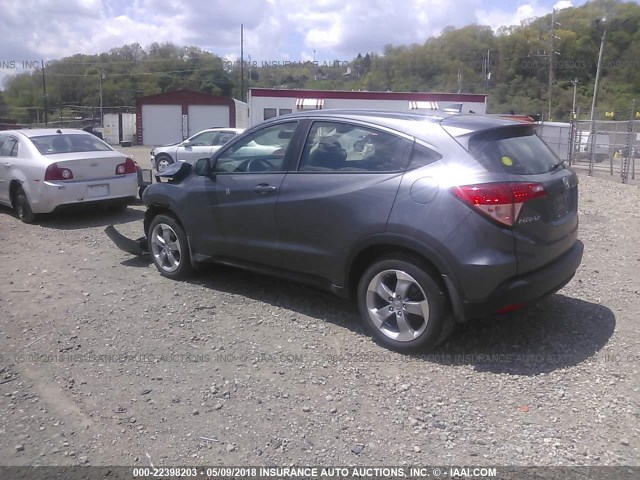 3CZRU6H30HG706237 - 2017 HONDA HR-V LX GRAY photo 3