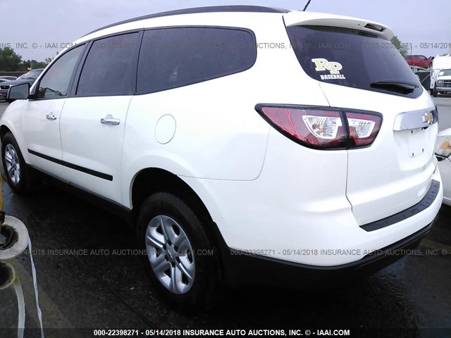 1GNKRFED6FJ169110 - 2015 CHEVROLET TRAVERSE LS WHITE photo 3