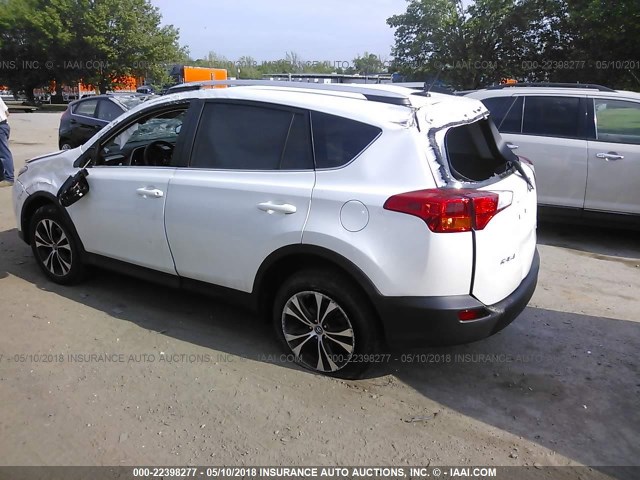 2T3DFREV0FW251954 - 2015 TOYOTA RAV4 LIMITED WHITE photo 3