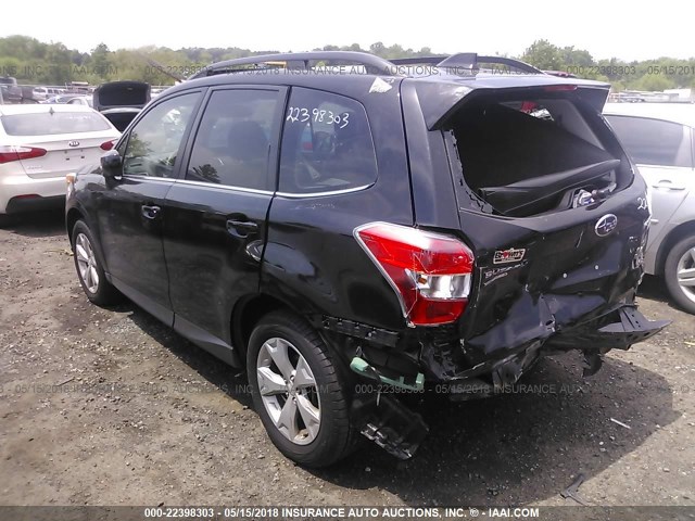 JF2SJAHC9GH552068 - 2016 SUBARU FORESTER 2.5I LIMITED BLACK photo 3