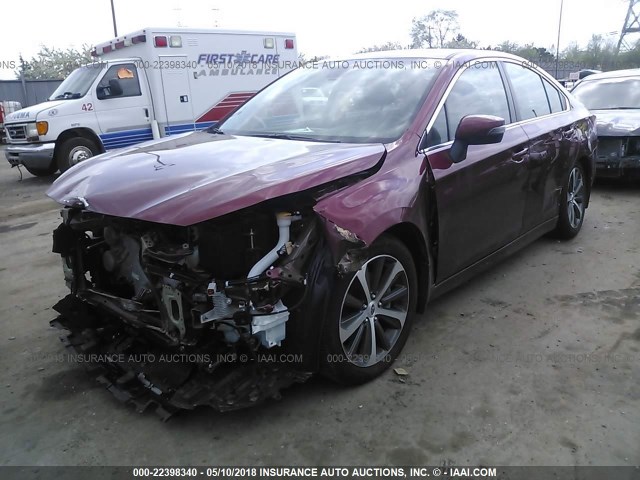 4S3BNEN63G3041199 - 2016 SUBARU LEGACY 3.6R LIMITED RED photo 2