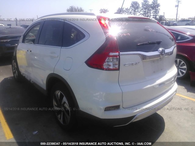 5J6RM3H91GL005873 - 2016 HONDA CR-V TOURING WHITE photo 3