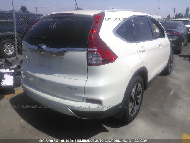 5J6RM3H91GL005873 - 2016 HONDA CR-V TOURING WHITE photo 4