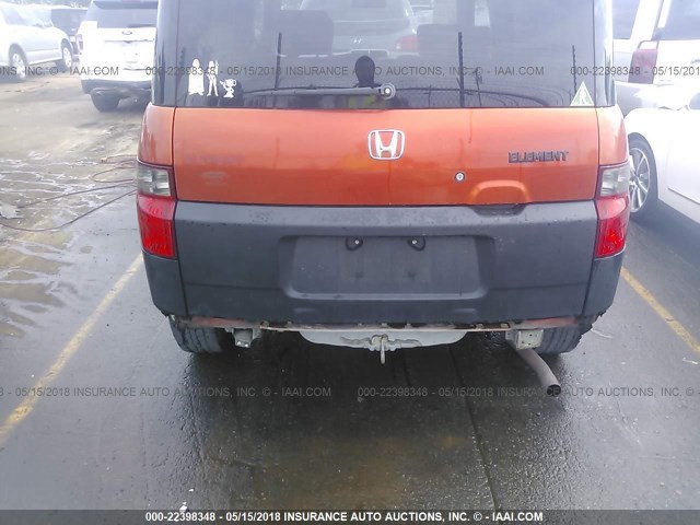 5J6YH18583L014808 - 2003 HONDA ELEMENT EX ORANGE photo 6