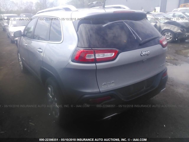 1C4PJMDB6EW250720 - 2014 JEEP CHEROKEE LIMITED GRAY photo 3