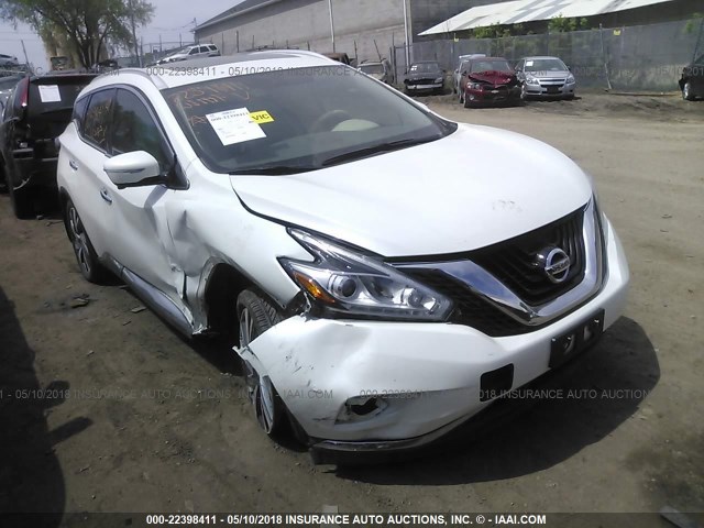 5N1AZ2MG1FN221269 - 2015 NISSAN MURANO S/SL/SV/PLATINUM WHITE photo 1