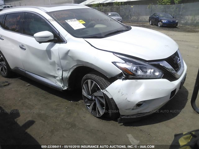 5N1AZ2MG1FN221269 - 2015 NISSAN MURANO S/SL/SV/PLATINUM WHITE photo 6