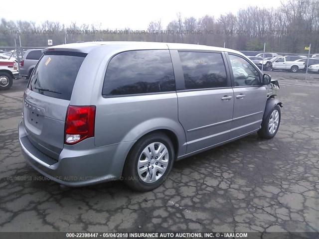 2C4RDGBG6FR616850 - 2015 DODGE GRAND CARAVAN SE SILVER photo 4