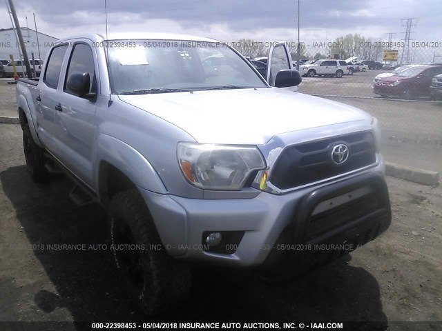 5TFLU4ENXCX045343 - 2012 TOYOTA TACOMA DOUBLE CAB SILVER photo 1