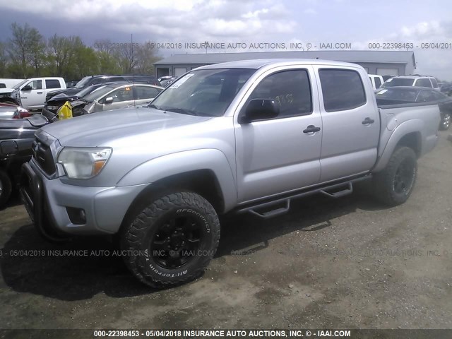 5TFLU4ENXCX045343 - 2012 TOYOTA TACOMA DOUBLE CAB ვერცხლისფერი ფოტო 2
