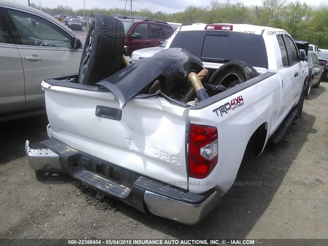 5TFUW5F19EX330764 - 2014 TOYOTA TUNDRA DOUBLE CAB SR/SR5 WHITE photo 4