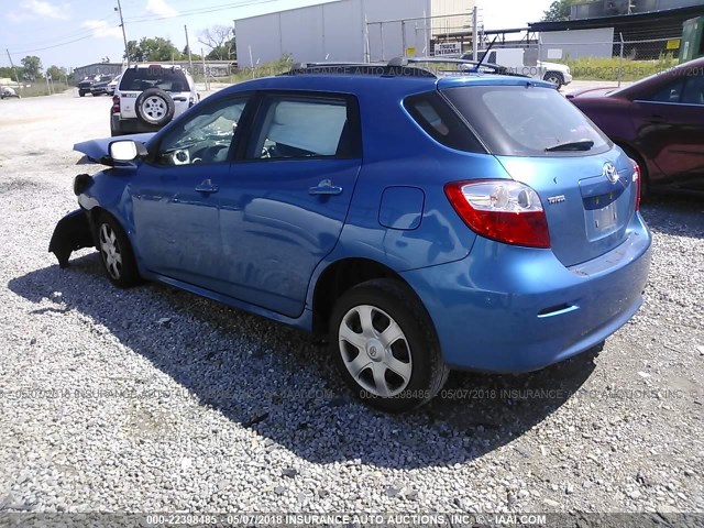 2T1KU4EE2AC514223 - 2010 TOYOTA COROLLA MATRIX  BLUE photo 3