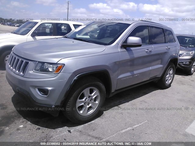 1C4RJEAG7EC290739 - 2014 JEEP GRAND CHEROKEE LAREDO SILVER photo 2