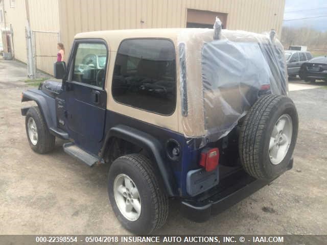 1J4FY19S7XP436689 - 1999 JEEP WRANGLER / TJ SPORT BLUE photo 3