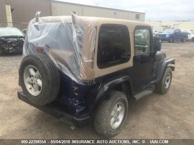 1J4FY19S7XP436689 - 1999 JEEP WRANGLER / TJ SPORT BLUE photo 4