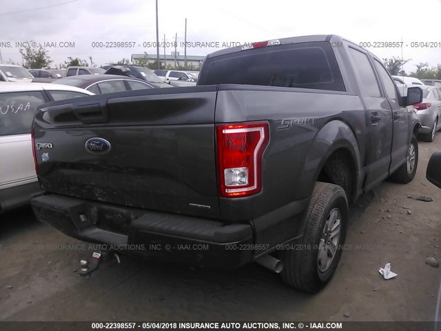 1FTEW1C85FKE47173 - 2015 FORD F150 SUPERCREW GRAY photo 4