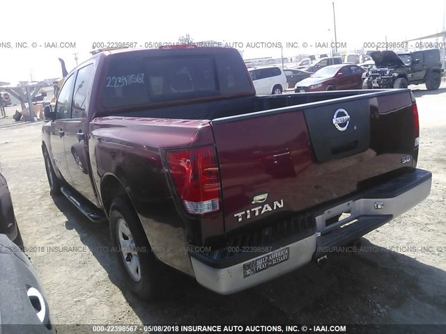 1N6AA07A25N510454 - 2005 NISSAN TITAN XE/SE/LE RED photo 3