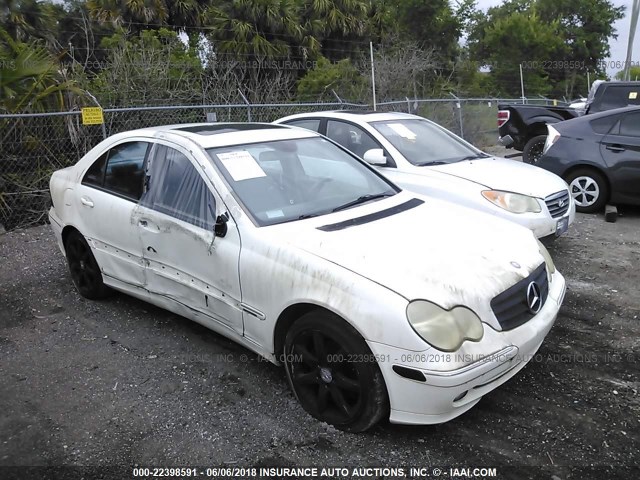 WDBRF40J03F442055 - 2003 MERCEDES-BENZ C 230K SPORT SEDAN WHITE photo 1