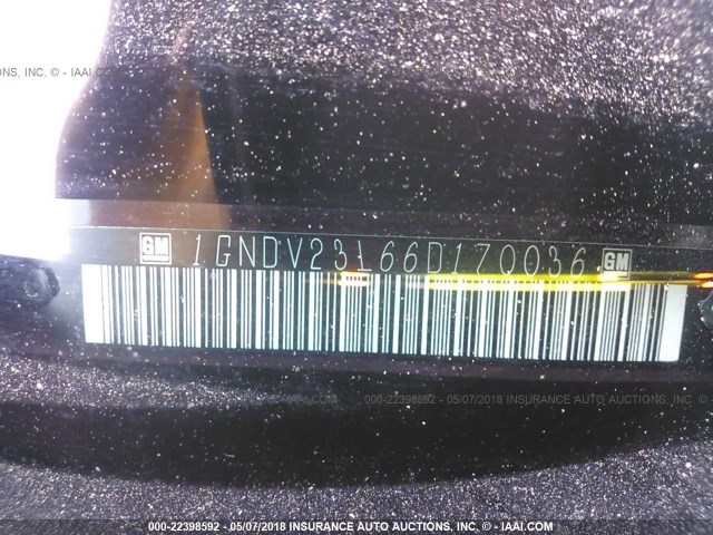 1GNDV23L66D170036 - 2006 CHEVROLET UPLANDER LS BURGUNDY photo 9