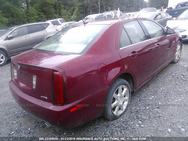 1G6DW677050168415 - 2005 CADILLAC STS RED photo 4