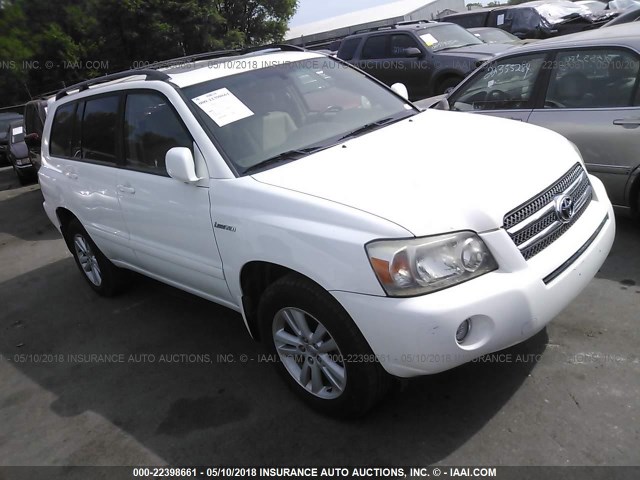 JTEEW21AX60008652 - 2006 TOYOTA HIGHLANDER HYBRID WHITE photo 1