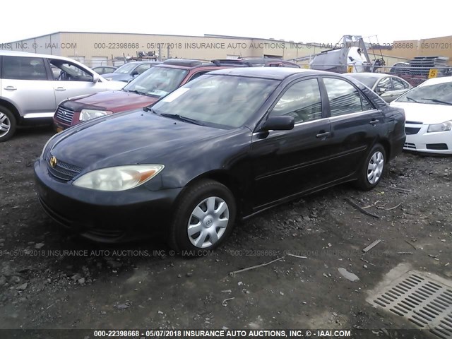 4T1BE32K02U001828 - 2002 TOYOTA CAMRY LE/XLE/SE BLACK photo 2