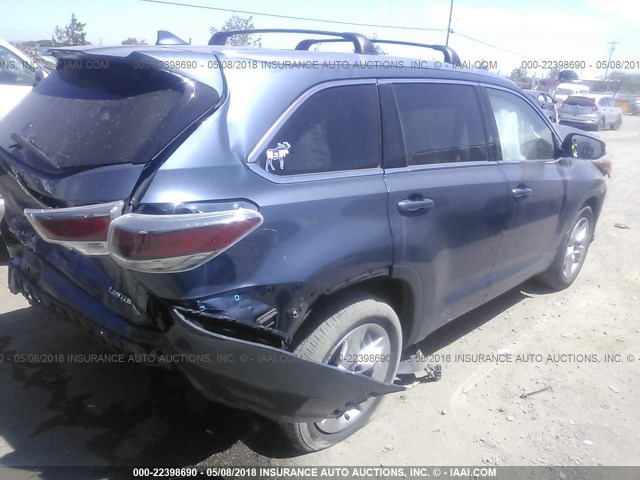 5TDDKRFH3GS305528 - 2016 TOYOTA HIGHLANDER LIMITED/LTD PLATINUM GRAY photo 4