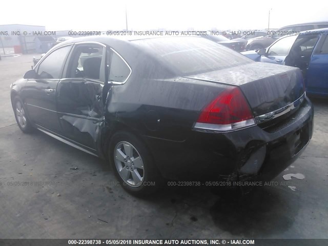 2G1WG5EK4B1134412 - 2011 CHEVROLET IMPALA LT BLACK photo 3