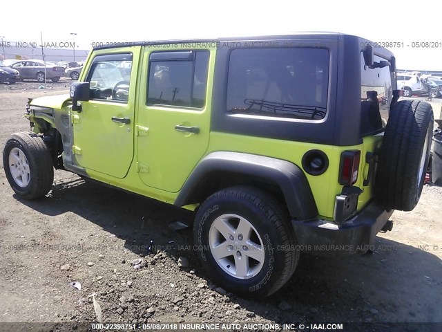 1C4BJWDG4HL521426 - 2017 JEEP WRANGLER UNLIMITE SPORT GREEN photo 3