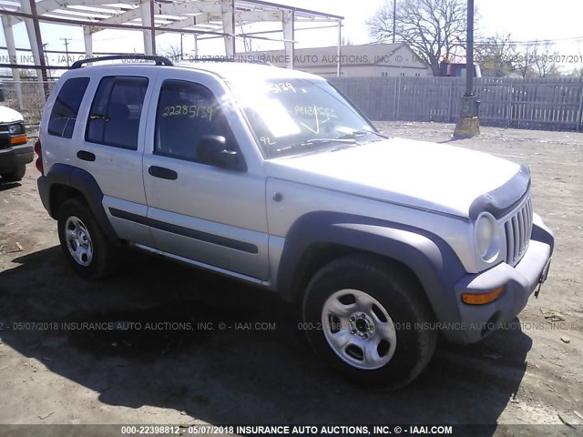 1J4GL48K24W235886 - 2004 JEEP LIBERTY SPORT GRAY photo 1