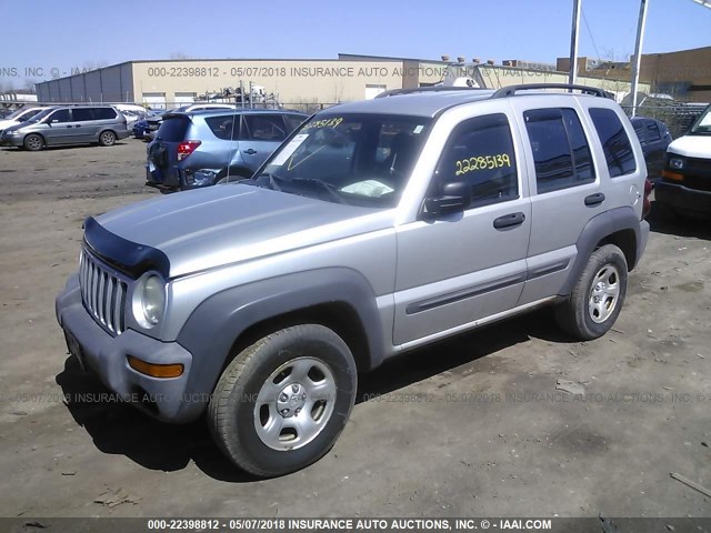 1J4GL48K24W235886 - 2004 JEEP LIBERTY SPORT GRAY photo 2