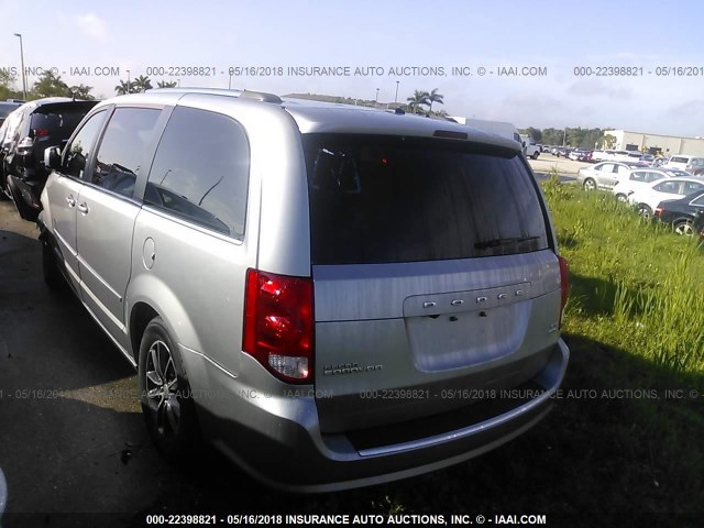 2C4RDGCG8HR783289 - 2017 DODGE GRAND CARAVAN SXT SILVER photo 3