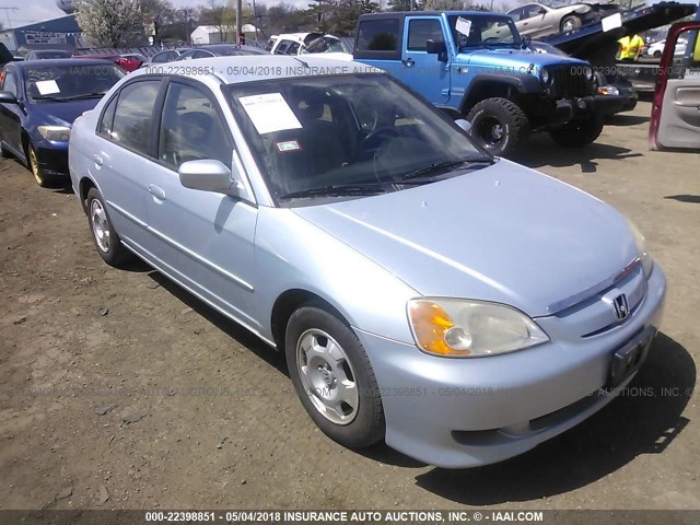 JHMES96623S010892 - 2003 HONDA CIVIC HYBRID Light Blue photo 1