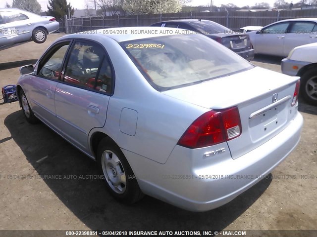 JHMES96623S010892 - 2003 HONDA CIVIC HYBRID Light Blue photo 3