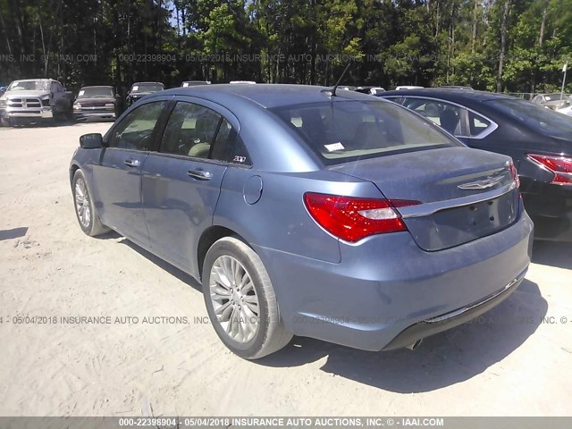 1C3BC2FG1BN610614 - 2011 CHRYSLER 200 LIMITED BLUE photo 3