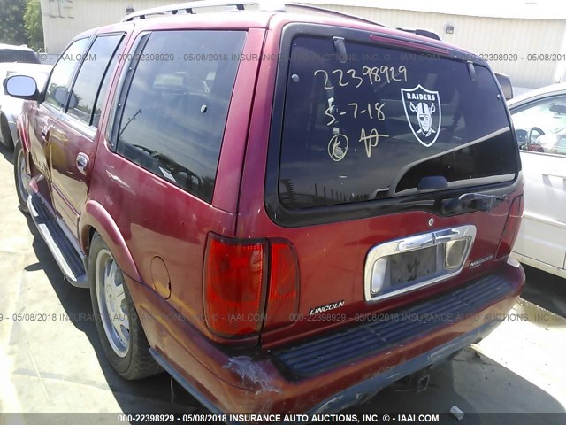 5LMFU28R21LJ32893 - 2001 LINCOLN NAVIGATOR 红色 照片 3