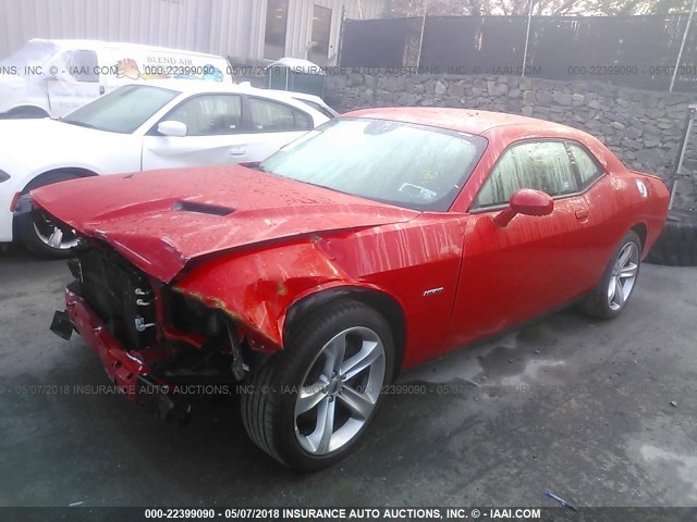 2C3CDZBT9HH619463 - 2017 DODGE CHALLENGER R/T RED photo 2