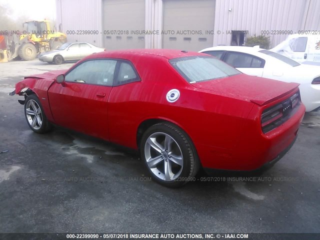 2C3CDZBT9HH619463 - 2017 DODGE CHALLENGER R/T RED photo 3