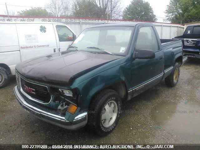 1GTEC14WXTZ511216 - 1996 GMC SIERRA C1500 GREEN photo 2