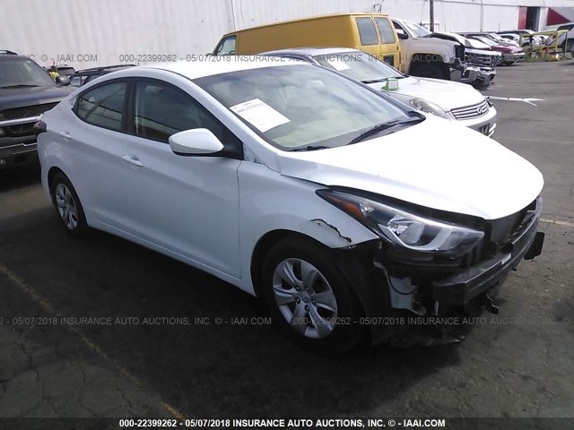 5NPDH4AE6FH594214 - 2015 HYUNDAI ELANTRA SE/SPORT/LIMITED WHITE photo 1