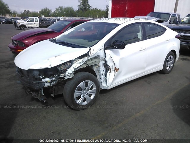 5NPDH4AE6FH594214 - 2015 HYUNDAI ELANTRA SE/SPORT/LIMITED WHITE photo 2