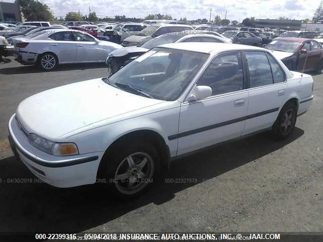 JHMCB7650NC014262 - 1992 HONDA ACCORD LX/EX WHITE photo 2